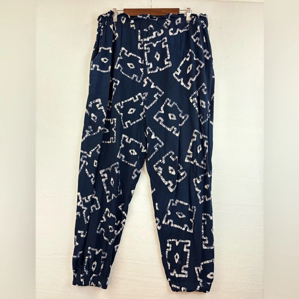 Pantalón Jogger THE ODELLS Anthropologie Elastizado Estampado Creta Azteca Bohemio Pull XL Foto 3 de 4