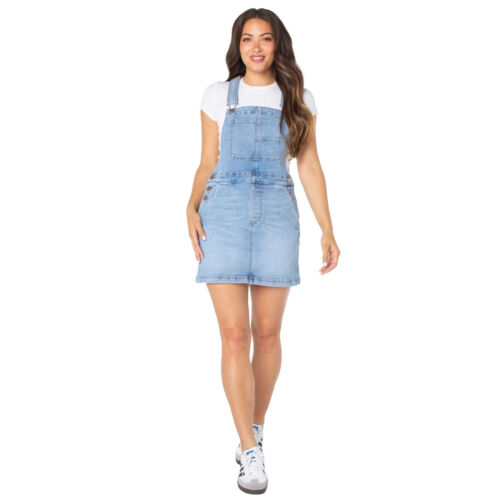 Promi rosa Denim Overall Rockall Kleid helle Waschung Junior Übergröße XXXL