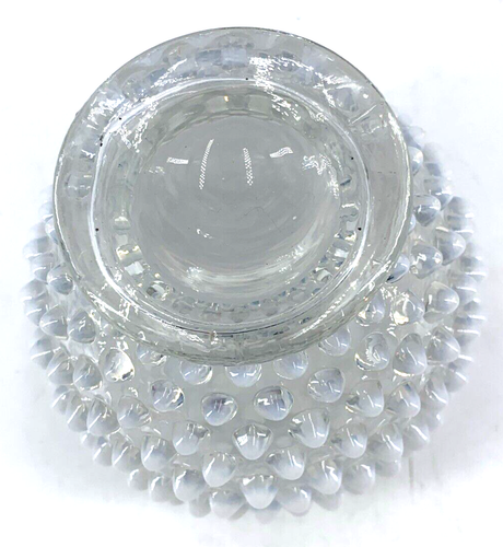 Fenton White Opalescent Hobnail Vase 4" Tall Vintage - Picture 7 of 7