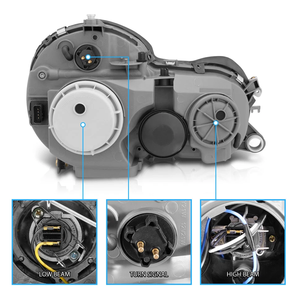 2000-2002 Chrome Headlights For Mercedes Benz W210 E Class E320 E430 E55 AMG Foto 3 de 4