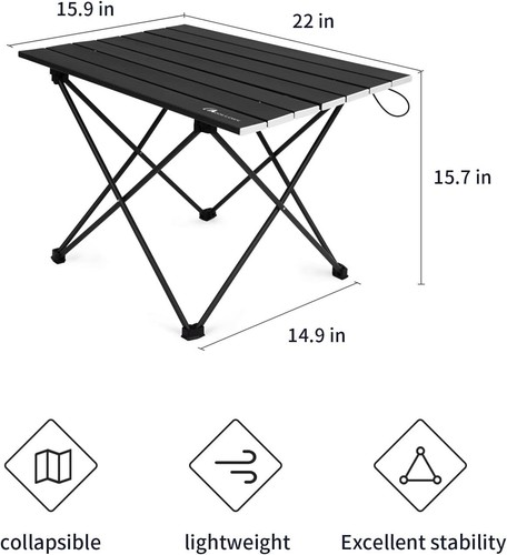 Folding Outdoor Aluminum Camping Table Portable Ultralight Compact Backpacking - Picture 2 of 9