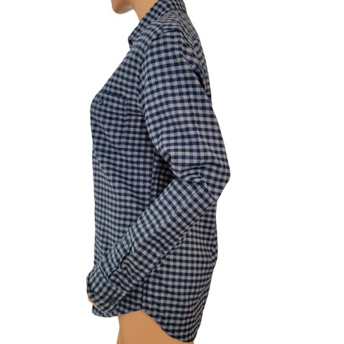 J Crew Flannel Shirt Womens Size Small Brushed Plaid Navy Blue New AF876 - Picture 2 of 12