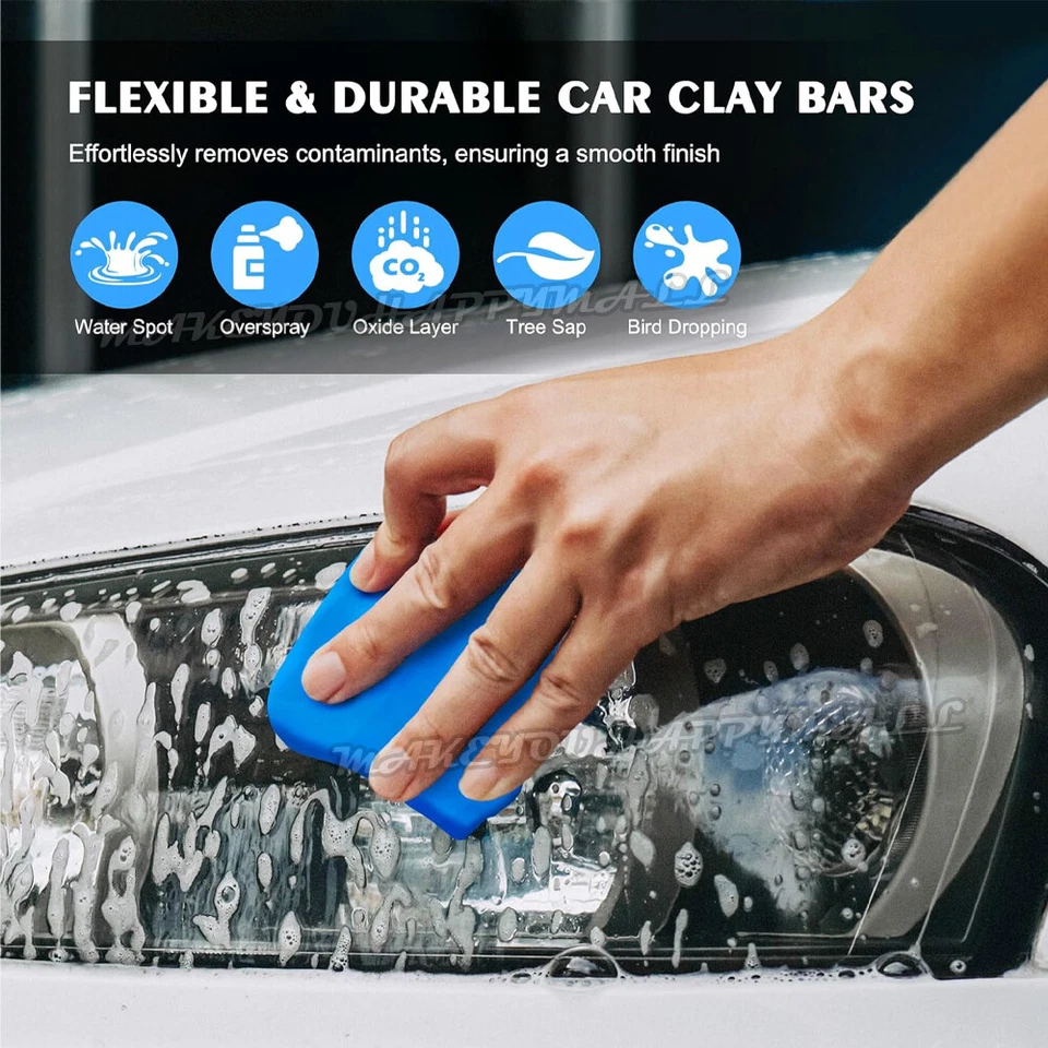 5pcs Truck Car Clay Bar Kit Auto Vehicle Detailing Cleaning Remove Wash Blue Mud - image 3 of 4