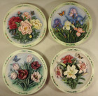 Lena Liu Beautiful Gardens 3D 7” Plates Lot of 4 Peony Iris Tulip Lily Bradford