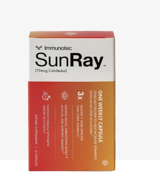 sunray supplements l-glutathione complex Immunotec - Vitamin D3 - Calcifediol 75 Mcg My skin went from US Made Size:240 capsules
