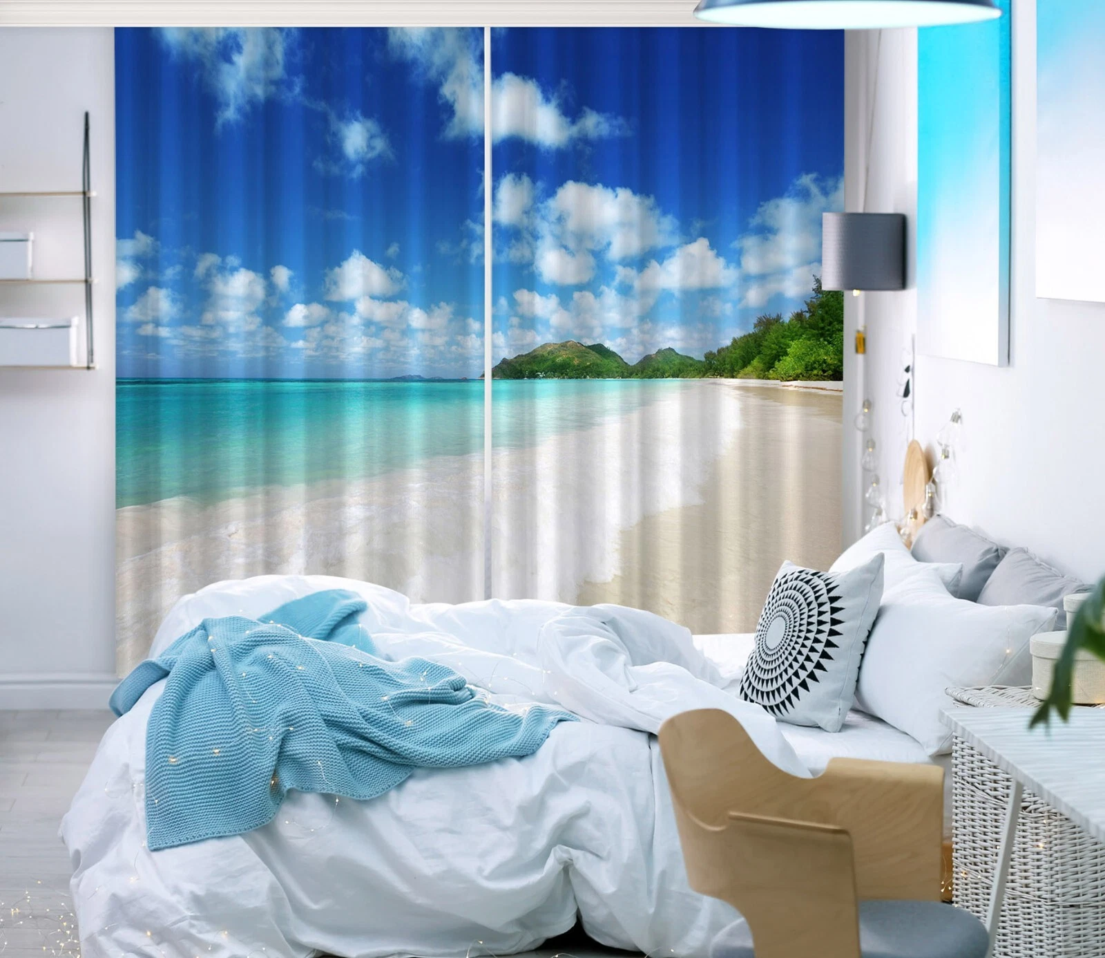 3D Blue Sea ZHUB272 Photo Curtain Window Blockout Fabric Vera 2023