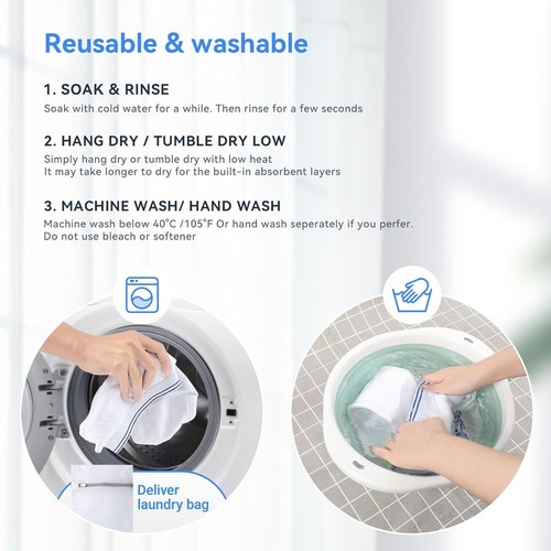 3-Pack Men's Washable Incontinence Underwear with Leakproof Cotton Pad - X-Large - Picture 8 of 9