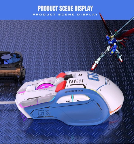 G6 Gaming Mouse Wired 128000DPI ChipA826 RGB Macro-programmable Ergonomic design - Picture 20 of 26