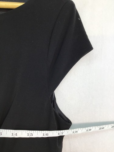 Sandra Darren NEW NWT LBL Dress Knee Length Women's 14 Pleated Cap Sleeve Black - Picture 13 of 20