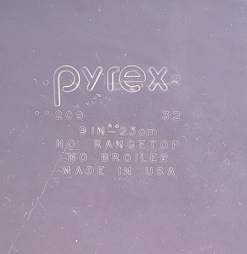 PYREX Pie Plate 209 Clear Glass 9 inch made in USA - Picture 7 of 7