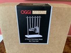 NEW IN BOX OGGI Bar Cart 5 Piece Stainless Steel Bar Tool Set Marble Base