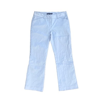 Theory Women s Light Blue Slim Straight Cropped Trousers Low Rise 4 Made In USA