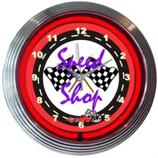 Neonetics 8SPEED Speed Shop Neon Clock 15 Width x 15 Height x 3 Depth