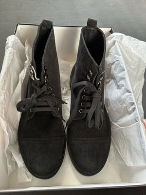 NWB Stefano bonfiglioli Men s Black Suede Leather Ankle Boots made in Italy 40