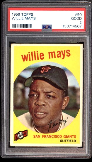 1959 Topps Willie Mays #50 San Francisco Giants PSA GOOD 2 HOF DEAD CENTERED