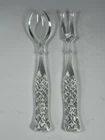 Vintage Anchor Hocking WEXFORD Pattern Glass Fork and Spoon Salad Serving Set