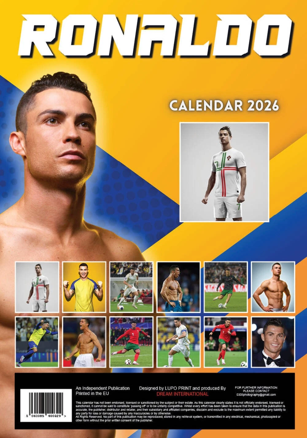 2026 Cristiano Ronaldo - A3 Wall Calendar