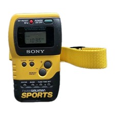 Vintage SONY Walkman Sports FM/AM Radio Yellow SRF-M70 Tested  WORKING