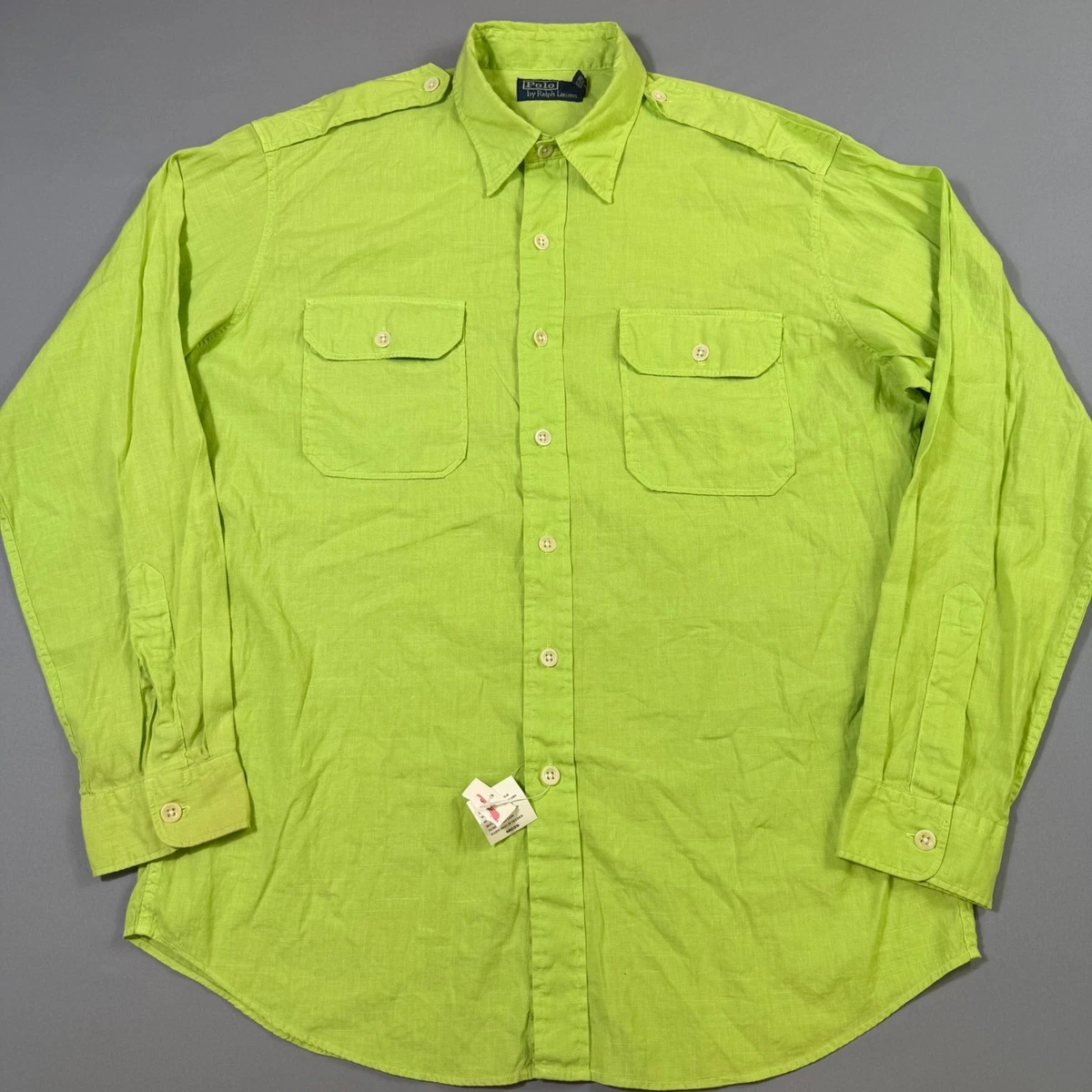 Polo Ralph Lauren Regular Size L Linen Casual Button-Down Shirts
