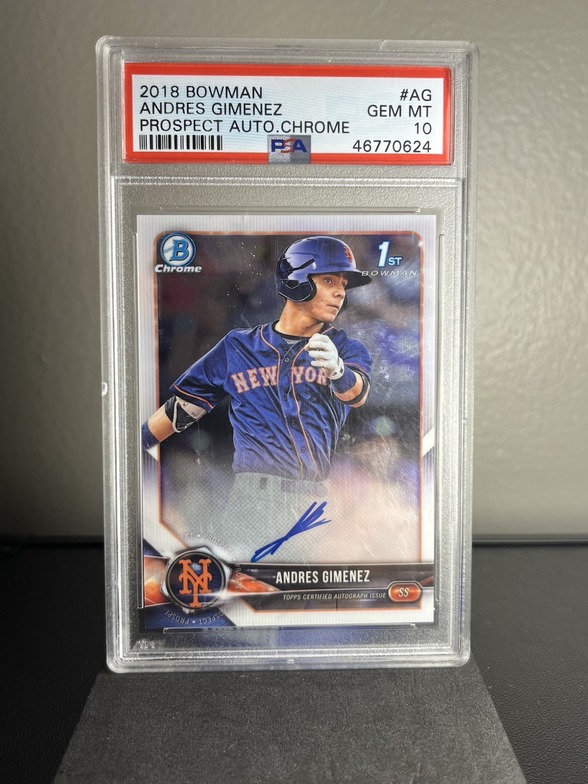 PSA 10 Andres Gimenez 2018 Bowman Chrome Prospect Auto #CPA-AG AUTO