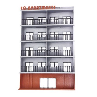 Outland Models Background 5-Story Apartment(Grey) Stackable 1:64 S Scale
