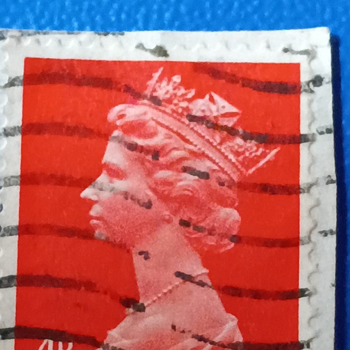 Elizabeth II Red Stamp Great Britain Royalty Era Machine Cancel