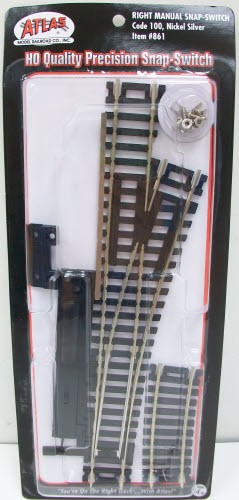 Atlas 0861 HO Scale Code 100 Nickel Silver Right Hand Snap Switch Turnout | Zustand: New