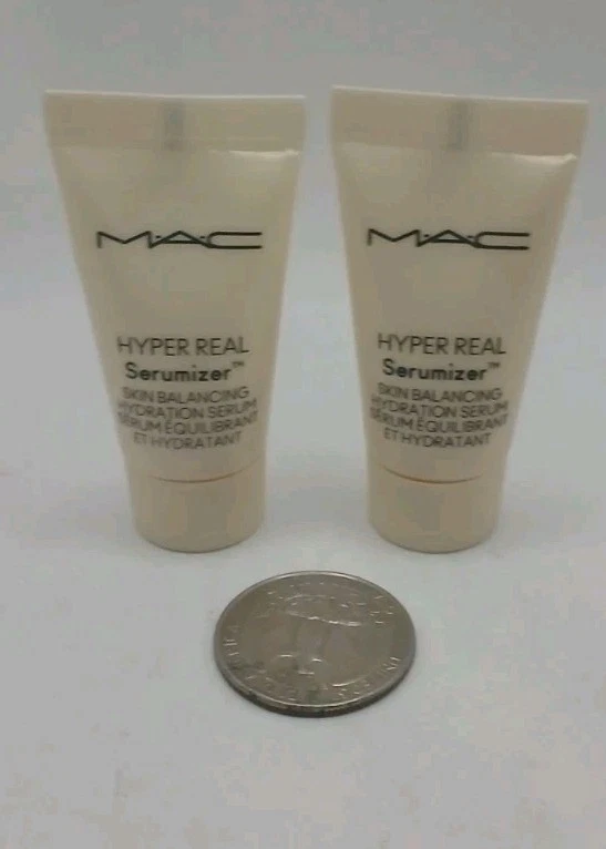 2 × MAC гипер реальный сыворотка балансировки кожи увлажнения сыворотка 0,17 унций каждый мини - Изображение 2 из 4