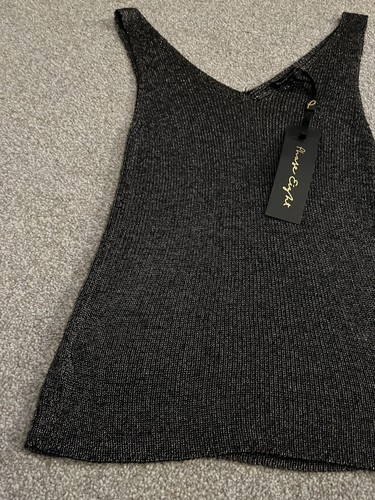 Phase Eight Cassia Metallic Knitted Vest Top UK 10 Gunmetal BNWT Brand New - Picture 2 of 8