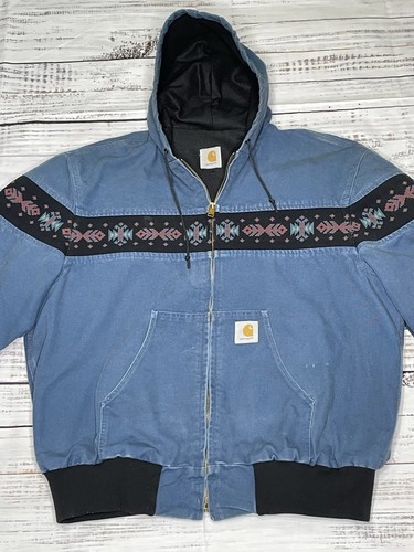 RARE Carhartt Active Jacket Native American Pattern Size XL (?) USA Azteken Ente - Bild 3 von 19