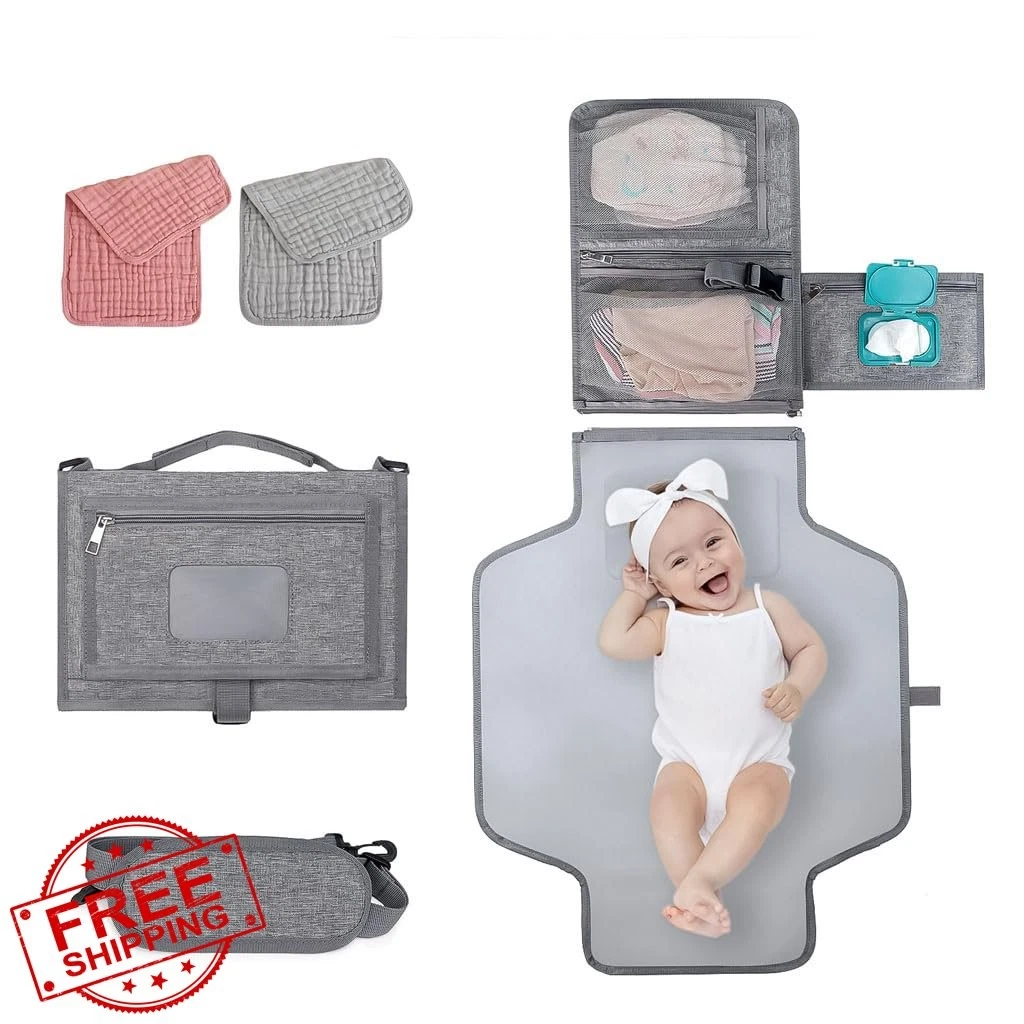 TELFZ Gray Diaper Changing Station Bag