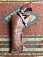 LEFT HAND FITS Ruger Blackhawk & Super 5 1/2" Western Field Holster w Floral USA