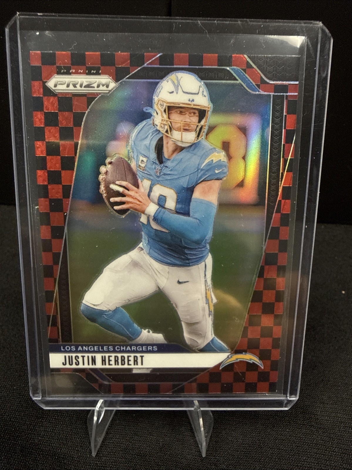 2024 Panini Prizm - Justin Herbert #157 Black & Red Checker Prizm