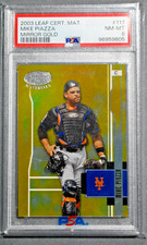 2003 Leaf Certified Materials Mirror Gold #117 Mike Piazza /25 Mets PSA 8