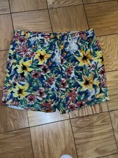 Vintage Lacoste Swim Trunks Mens Medium 80s Multicolor Floral Print Swim Shorts