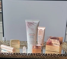 Revolution Makeup Bundle  Cleanser Setting Powder Matte Base Highlighter Concele