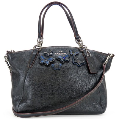 Auth Coach F59354 Leather Handbag Black Silver Hardware 2Way Auth Coach F59354 Leather Handbag Black Silver Hardware 2Way