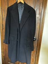 Vintage Mens Black Cashmere Coat M 44 Sallas ...
