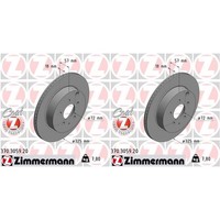 2X Zimmermann Bremsscheiben 325Mm InnenbelÜFtet Hinten Passend FüR Mazda CX-7