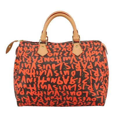LOUIS VUITTON Monogram Graffiti Speedy 30 Hand Bag Orange M93705