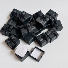 20 Small Jewerly Gift Boxes For Ring Earring  1.5"x1.5"x1"  Black Bx-92