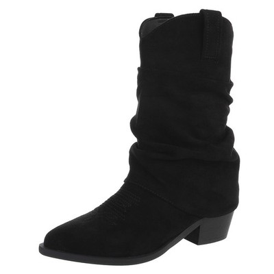Damen Cowboyboots mit Reißverschluss Ital-Design 8712 in Schwarz