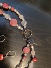 Pink Pearl Clear Whitel Beads Necklace Choker And Earrings — photo 3