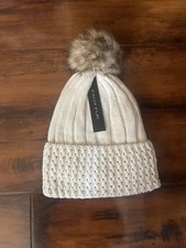 Knit Beanie with Faux Fur Pom