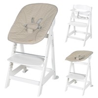 Roba Treppenhochstuhl Born Up Set 2In1 In Weiß Liegeaufsatz Greyish TOP
