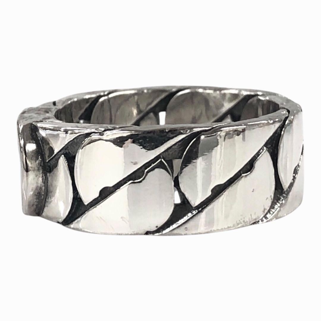 Auth GUCCI Ring Interlocking Wide Silver Unisex S… - image 3