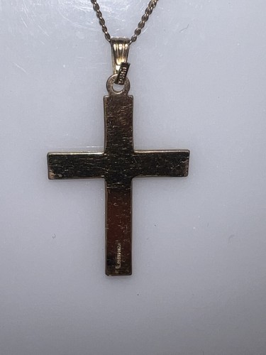 vintage Etched GF cross pendant 14k gf gold filled chain necklace - Picture 5 of 10