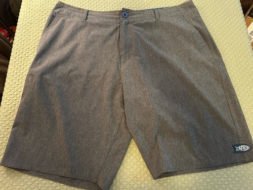 AFTCO Fishing Shorts Mens 38 Charcoal Aftech Classic Cargo Utility Outdoor