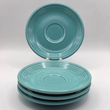 Set of 4 Fiesta Turquoise Saucers Tea Cup Saucer Plates Only Homer Laughlin