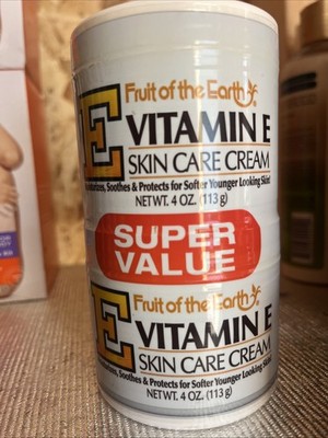 Fruit of the Earth Vitamin E Skin Care Cream Super Value, 4 Oz., 2 Pack